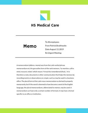 business, official memo, work, White And Green Background Memo Template