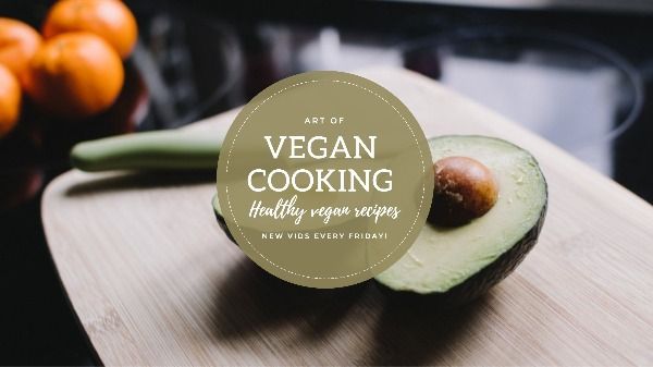 food, food & drink, catering, Vegan Cooking Youtube Channel Art Template