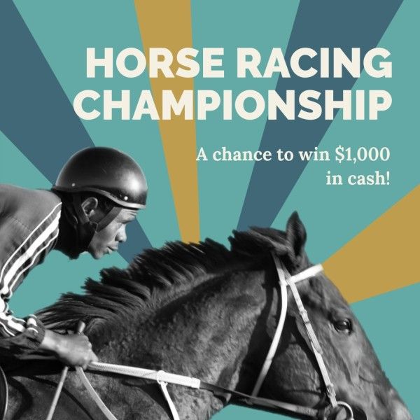 horse ride, ride, game, Horse Riding Tournament Instagram Post Template