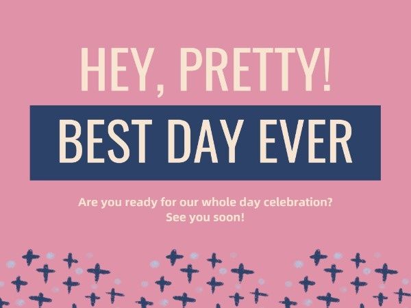 holiday, best day, festival, Pink Shiny Birthday Wishes For Friends Card Template