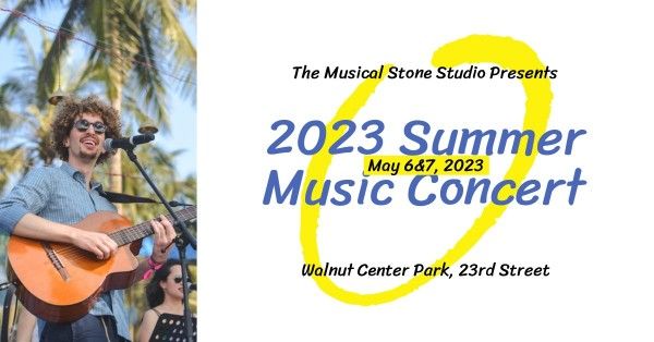 cover photo, musical, studio presents, White Summer Music Concert Facebook Event Cover Template