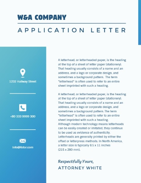 Gradient Blue Company Letter Letterhead