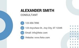 finance, office, logo, Blue And White Business Solution Company Business Card Template
