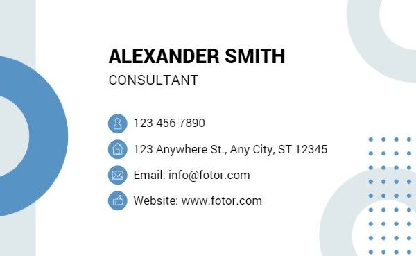 Blue And White Business Solution Company Business Card Business Card