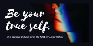 be your self, love, lgbt, Black True Yourself Quote Twitter Post Template