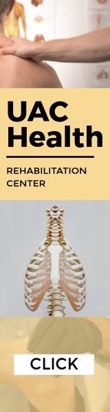 rehabilitation, doctor, center, Yellow UAC Health Wide Skyscraper Template