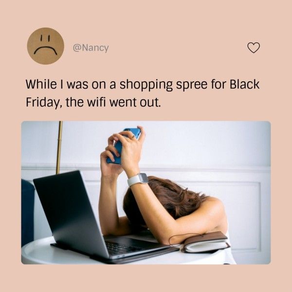 e-commerce, shopping, photo, Black Friday Meme Upset Instagram Post Template