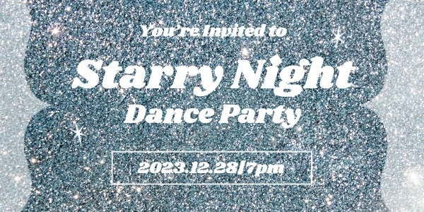 Silver Dance Party Invitation Twitter Post
