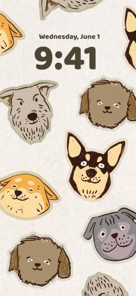 puppy, animal, pet, Grey Cartoon Dogs Phone Wallpaper Template