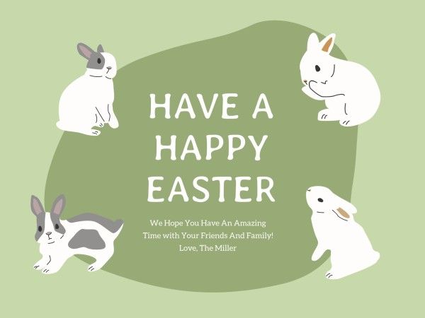 blessing, celebrate, festival, Green Have A Happy Easter Card Template