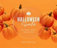 promotion, discount, pumpkin, Halloween Sale Facebook Post Template