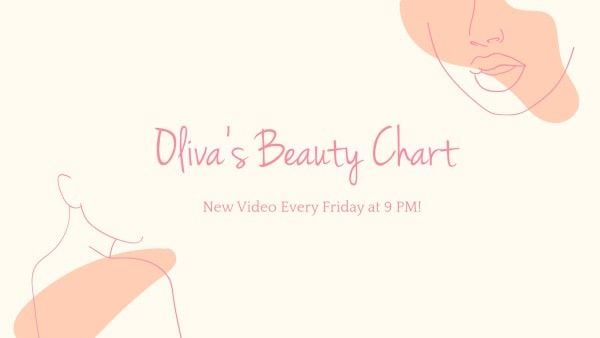 end cards, end screen, beauty chart, Pink Beauty Social Media Background Video Subscribe Youtube Channel Art Template