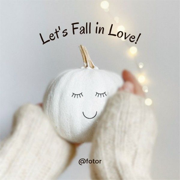 season, fall, pumpkin, White Minimalist Autumn Instagram Post Template