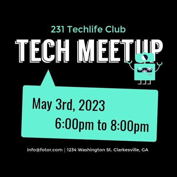 party, meeting, date, Tech Meetup Instagram Post Template