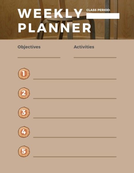 furniture, date, mounth, Brown November Life Planner Lesson Plan Template