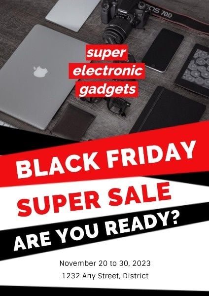 电子产品黑色星期五超级促销 英文海报