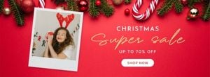 promotion, discount, holiday, Red Festive Online Christmas Sale Facebook Cover Template