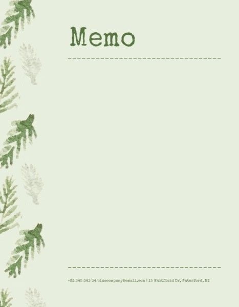 work, to do list, company, Green Leaf Background Memo Template