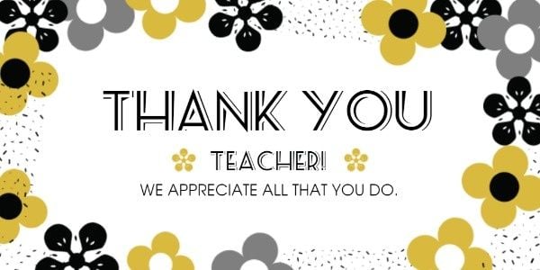 Floral World Teacher's Day Thank You Twitter Post