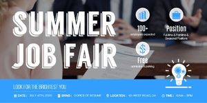 work, office, company, Summer Job Fair Twitter Post Template