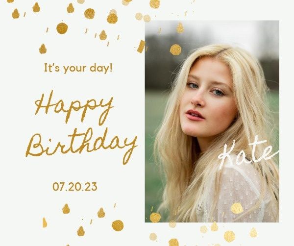  wishes,  greeting,  life, White Blond Hair Happy Birthday Wish Facebook Post Template