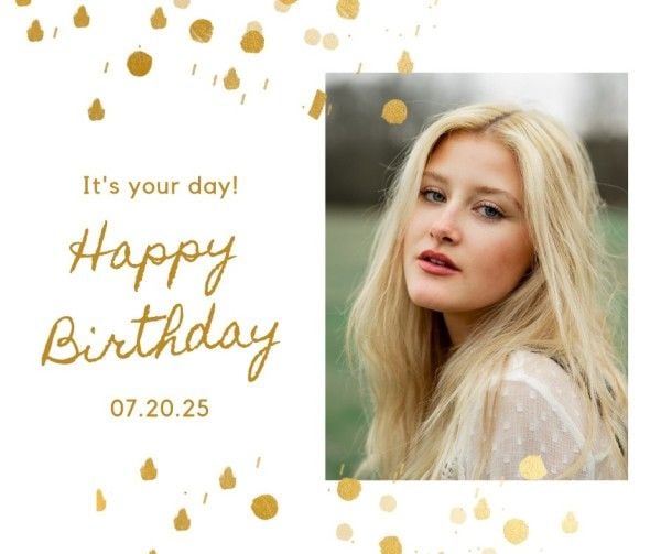  wishes,  greeting, celebrate, White Blond Hair Happy Birthday Wish Facebook Post Template