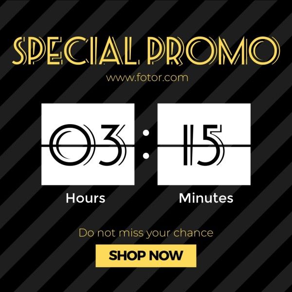 reminder, promotion, promo, Black Friday Fashion E-commerce Online Shopping Branding Countdown Notification Instagram Post Template