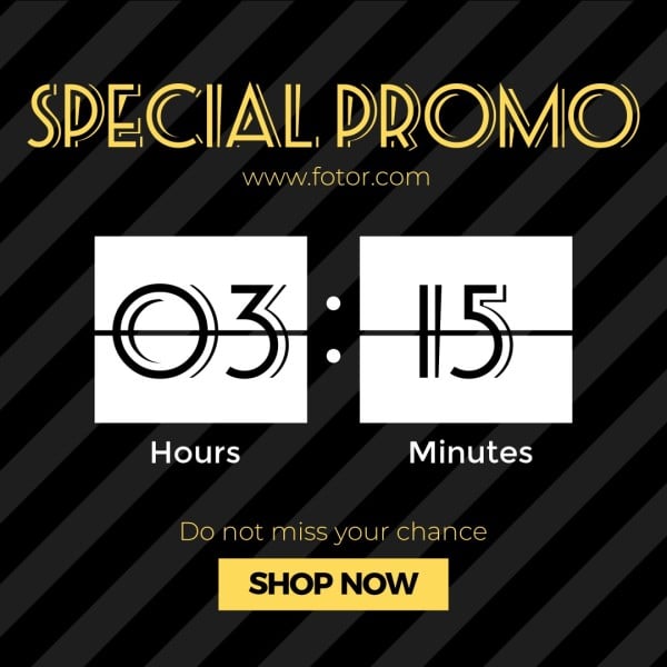 Black Friday Fashion E-commerce Online Shopping Branding Countdown Notification Instagram Post