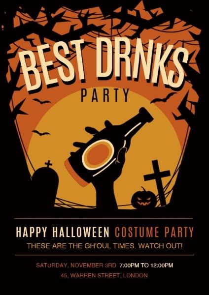 celebration, halloween celebration party, festival, Beer Halloween Costume Party Flyer Template