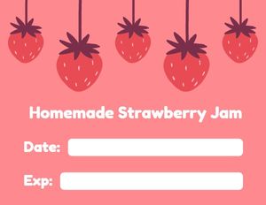 Homemade Strawberry  Label