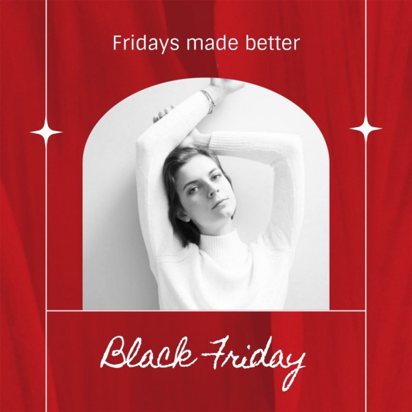 红色黑色星期五变得更好 Instagram帖子