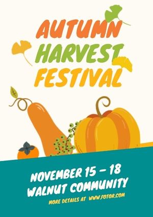 season, activity, event, Autumn Harvest Festival Poster Template