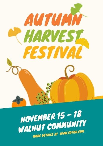 season, activity, event, Autumn Harvest Festival Poster Template