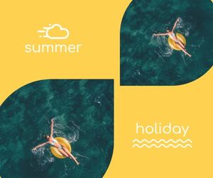 summer holiday, vacation, life, Summer Pool Holiday Facebook Post Template