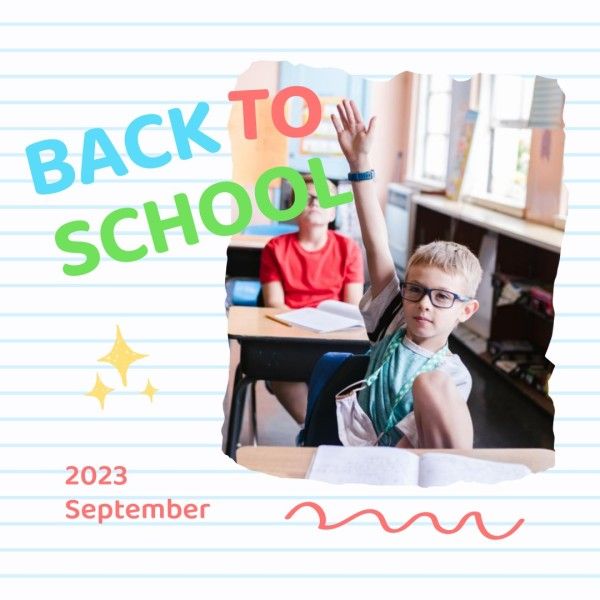 new semester, student, class, Primary School Back To School Instagram Post Template