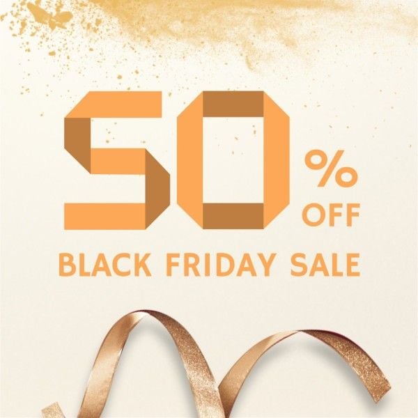 promotion, discount, simple, Gold Black Friday Sale Instagram Post Template
