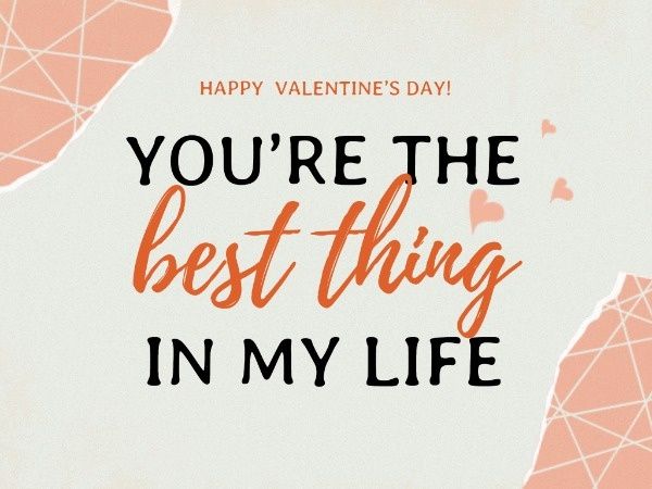 白とオレンジのバレンタインデーの告白 メッセージカード