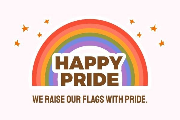 slogan, lgbt, bright, Colorful Rainbow Happy Pride Flag Template