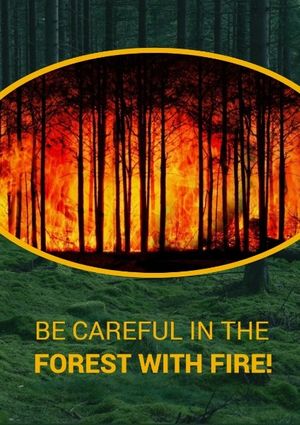 在森林与火灾中要小心 英文海报