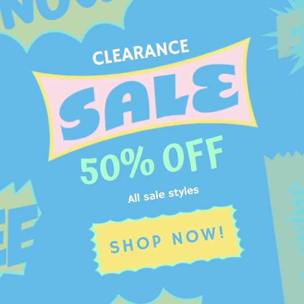 Blue Clearance Sale Ads  Instagram Post