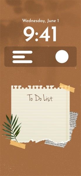 lock screen, notes, planner, Brown Paper To Do List Phone Wallpaper Template