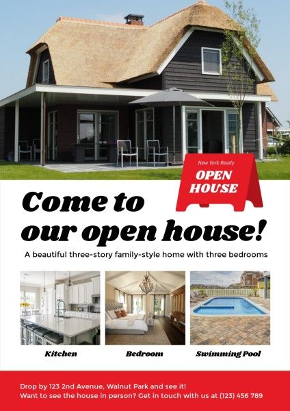 sale, discount, housing, White Open House Promotion Poster Poster Template