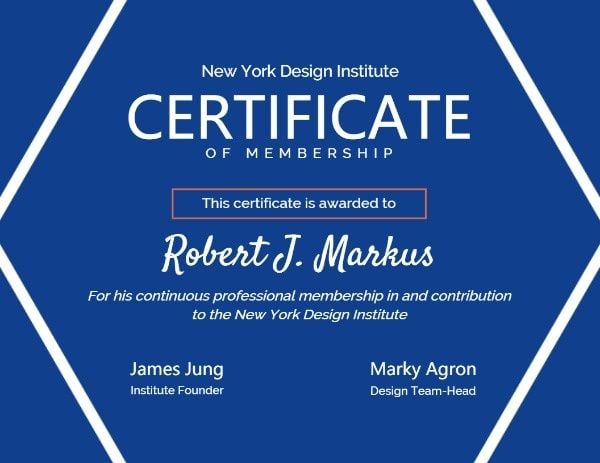 book club, certificate of membership, membership, Design Institute Certificate Template