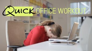 fitness, office exercise, tutorial, Quick Office Workout Tips Youtube Thumbnail Template