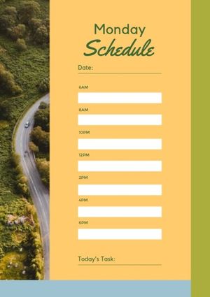 time, life, schedule, Green Scenery Calendar Planner Template