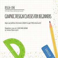 school, training, education, Graphic Design Class  Instagram Post Template