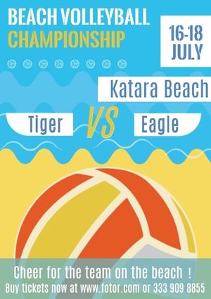 match, exercise, ball game, Volleyball Championship Poster Template