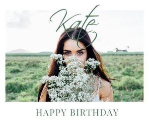 wishes, woman, lifestyle, Green Girl Happy Birthday Wish Facebook Post Template