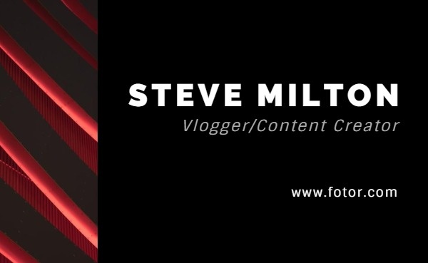 Red Texture Video Content Creator Business Card