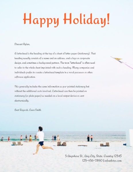 festive, greeting, season, Happy Holiday Letterhead Letterhead Template
